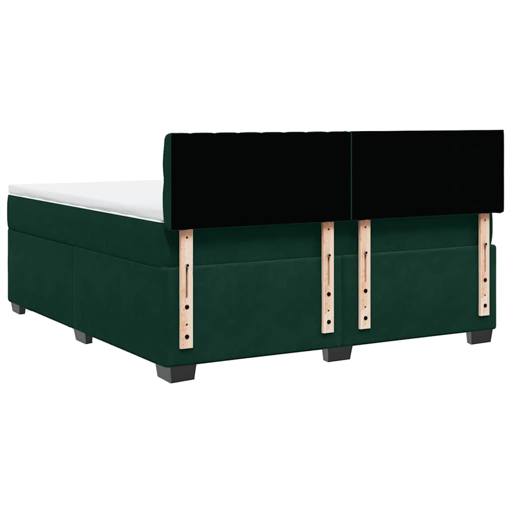 Boxspringbett mit Matratze Dunkelgrün 180x200 cm Samt