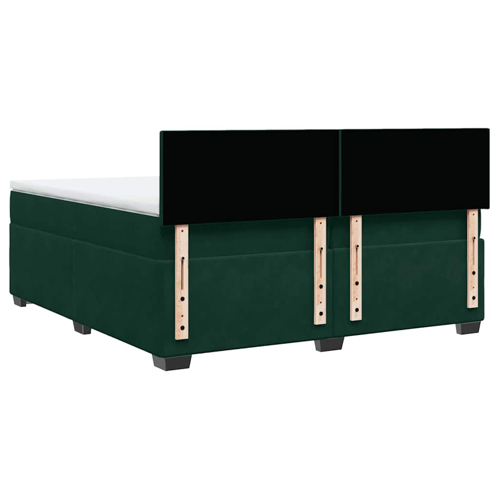 Boxspringbett mit Matratze Dunkelgrün 200x200 cm Samt