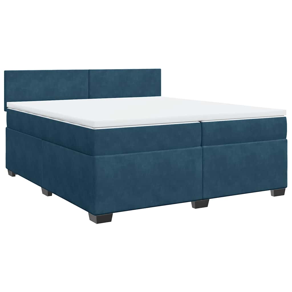 Boxspringbett mit Matratze Dunkelblau 200x200 cm Samt