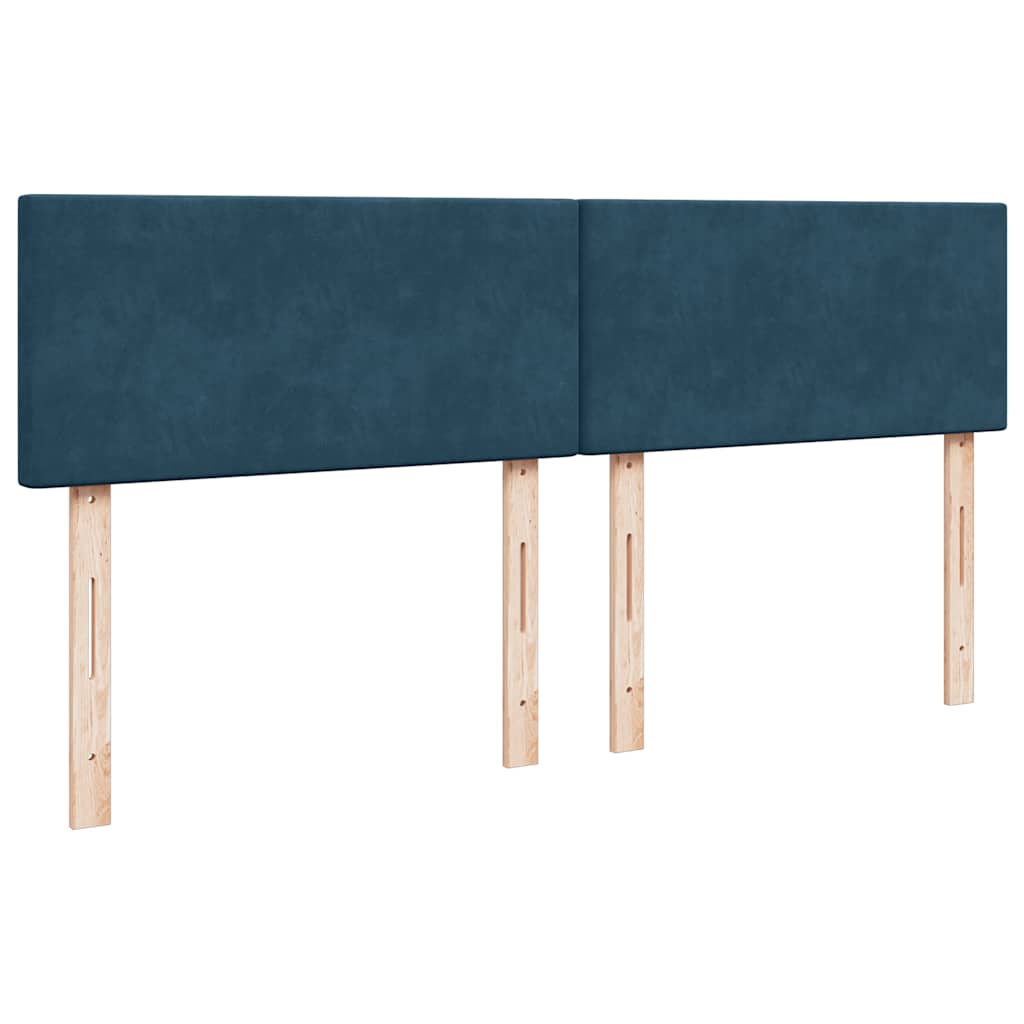 Boxspringbett mit Matratze Dunkelblau 200x200 cm Samt