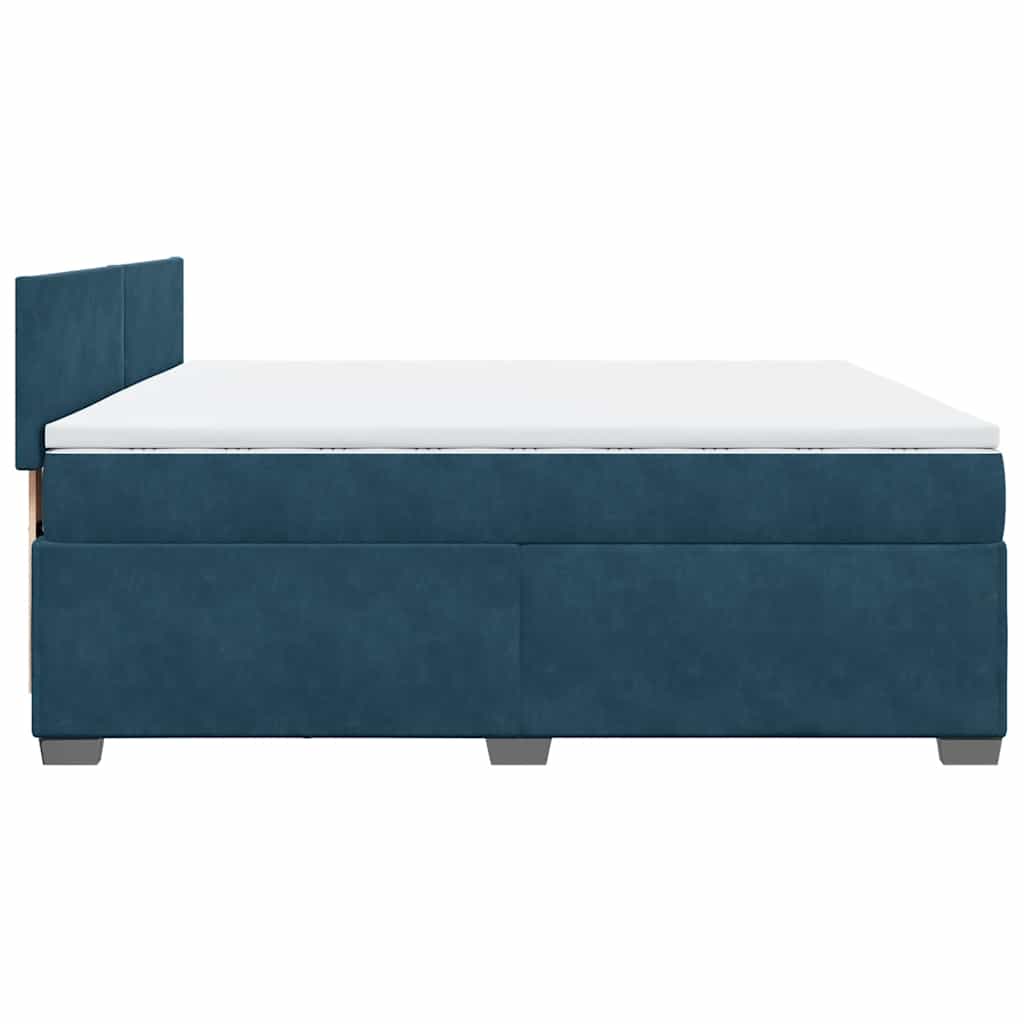 Boxspringbett mit Matratze Dunkelblau 200x200 cm Samt