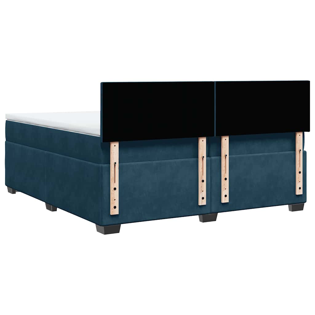 Boxspringbett mit Matratze Dunkelblau 200x200 cm Samt