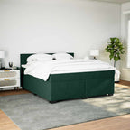 Boxspringbett mit Matratze Dunkelgrün 200x200 cm Samt