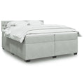 Boxspringbett mit Matratze Hellgrau 200x200 cm Samt