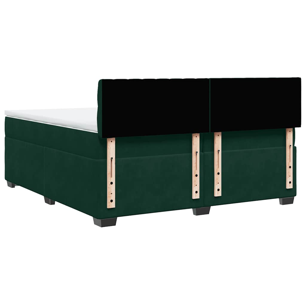 Boxspringbett mit Matratze Dunkelgrün 200x200 cm Samt