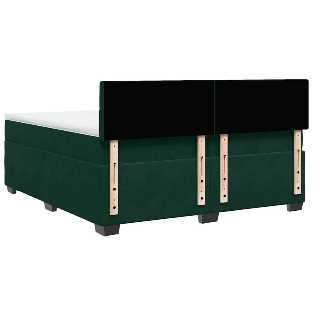 Boxspringbett mit Matratze Dunkelgrün 200x200 cm Samt