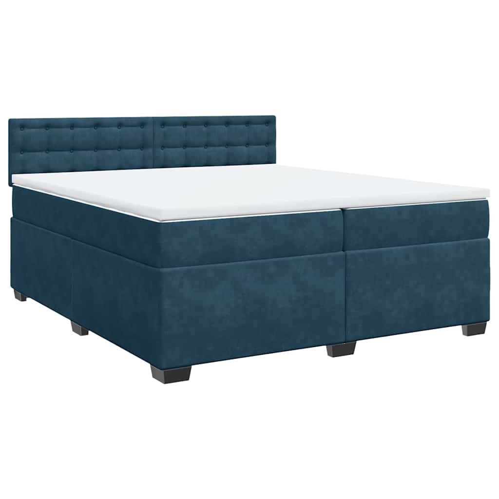 Boxspringbett mit Matratze Blau 200x200 cm Samt