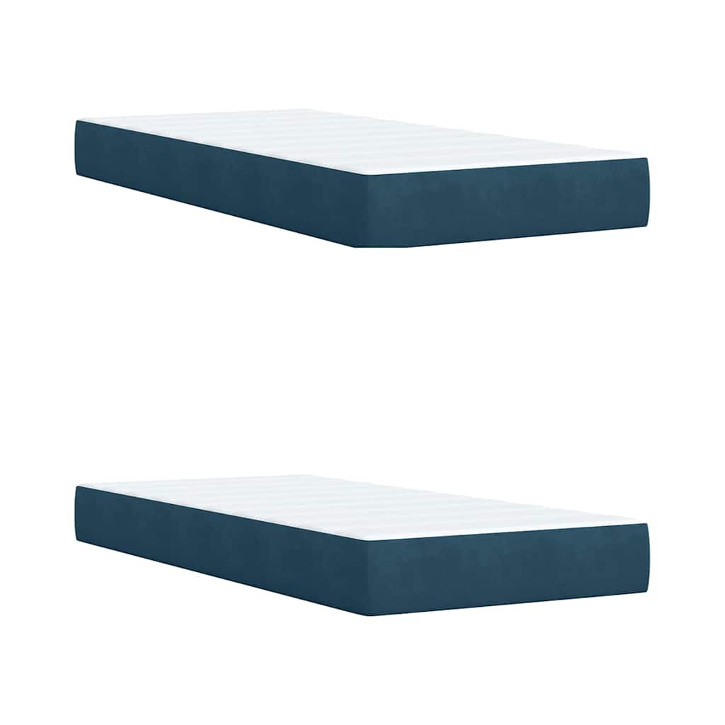 Boxspringbett mit Matratze Blau 200x200 cm Samt