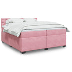 Boxspringbett mit Matratze Rosa 200x200 cm Samt