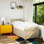 Boxspringbett mit Matratze Creme 80x200 cm Stoff
