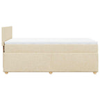 Boxspringbett mit Matratze Creme 80x200 cm Stoff