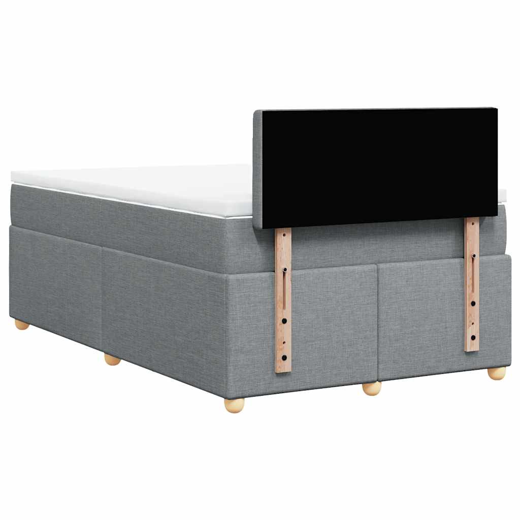 Boxspringbett mit Matratze Hellgrau 120x190 cm Stoff