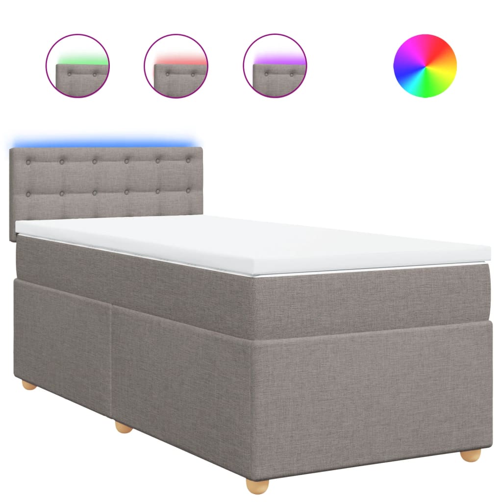 Boxspringbett mit Matratze Taupe 80x200 cm Stoff