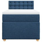 Boxspringbett mit Matratze Blau 80x200 cm Stoff