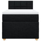 Boxspringbett mit Matratze Schwarz 90x200 cm Stoff