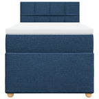 Boxspringbett mit Matratze Blau 90x200 cm Stoff