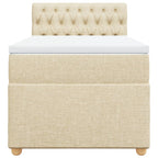 Boxspringbett mit Matratze Creme 90x200 cm Stoff