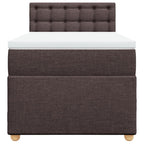 Boxspringbett mit Matratze Dunkelbraun 90x200 cm Stoff