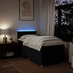 Boxspringbett mit Matratze Schwarz 100x200 cm Stoff