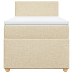 Boxspringbett mit Matratze Creme 100x200 cm Stoff