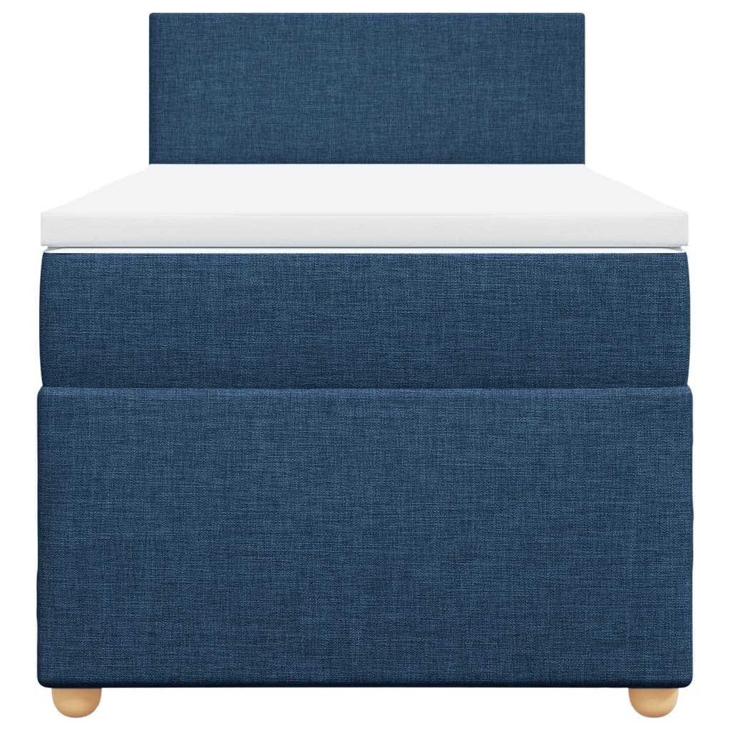 Boxspringbett mit Matratze Blau 100x200 cm Stoff