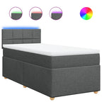 Boxspringbett mit Matratze Dunkelgrau 100x200 cm Stoff