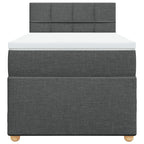 Boxspringbett mit Matratze Dunkelgrau 100x200 cm Stoff