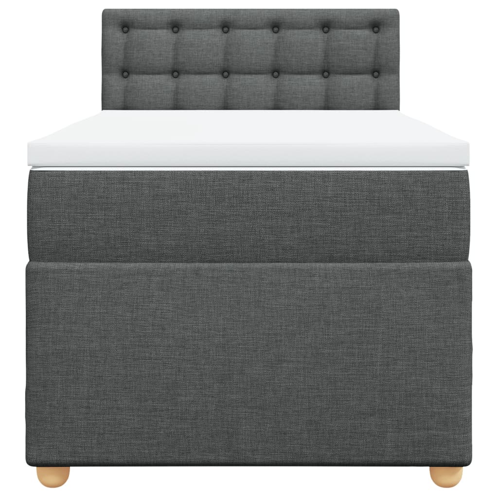 Boxspringbett mit Matratze Dunkelgrau 100x200 cm Stoff
