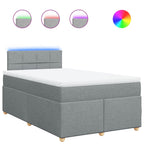 Boxspringbett mit Matratze Hellgrau 120x190 cm Stoff