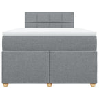 Boxspringbett mit Matratze Hellgrau 120x190 cm Stoff