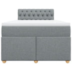 Boxspringbett mit Matratze Hellgrau 120x190 cm Stoff