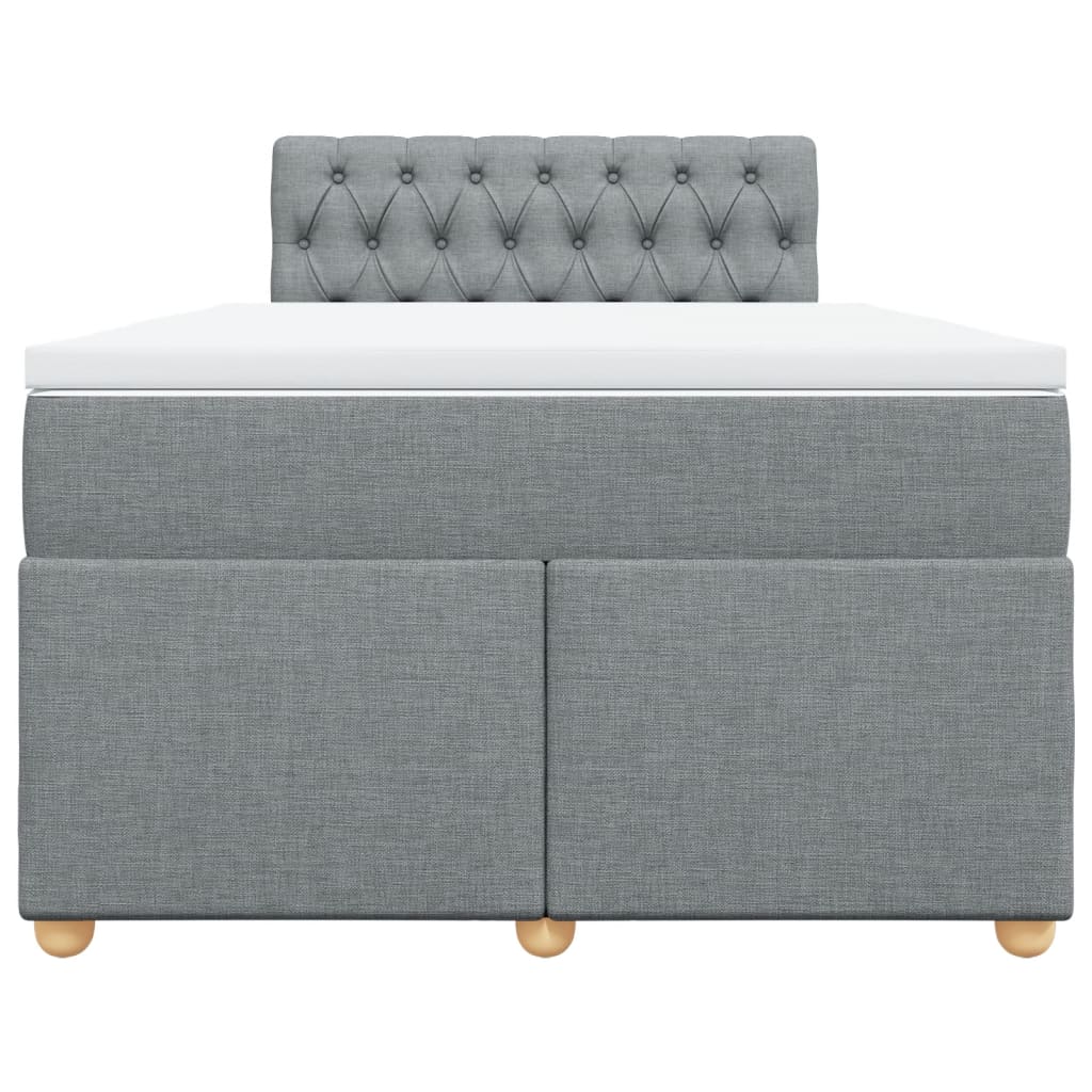 Boxspringbett mit Matratze Hellgrau 120x190 cm Stoff