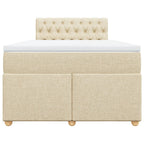 Boxspringbett mit Matratze Creme 120x190 cm Stoff