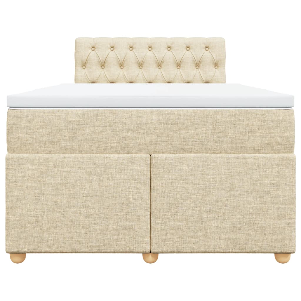 Boxspringbett mit Matratze Creme 120x190 cm Stoff
