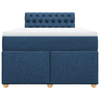 Boxspringbett mit Matratze Blau 120x190 cm Stoff