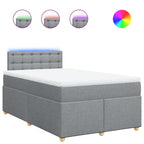 Boxspringbett mit Matratze Hellgrau 120x190 cm Stoff