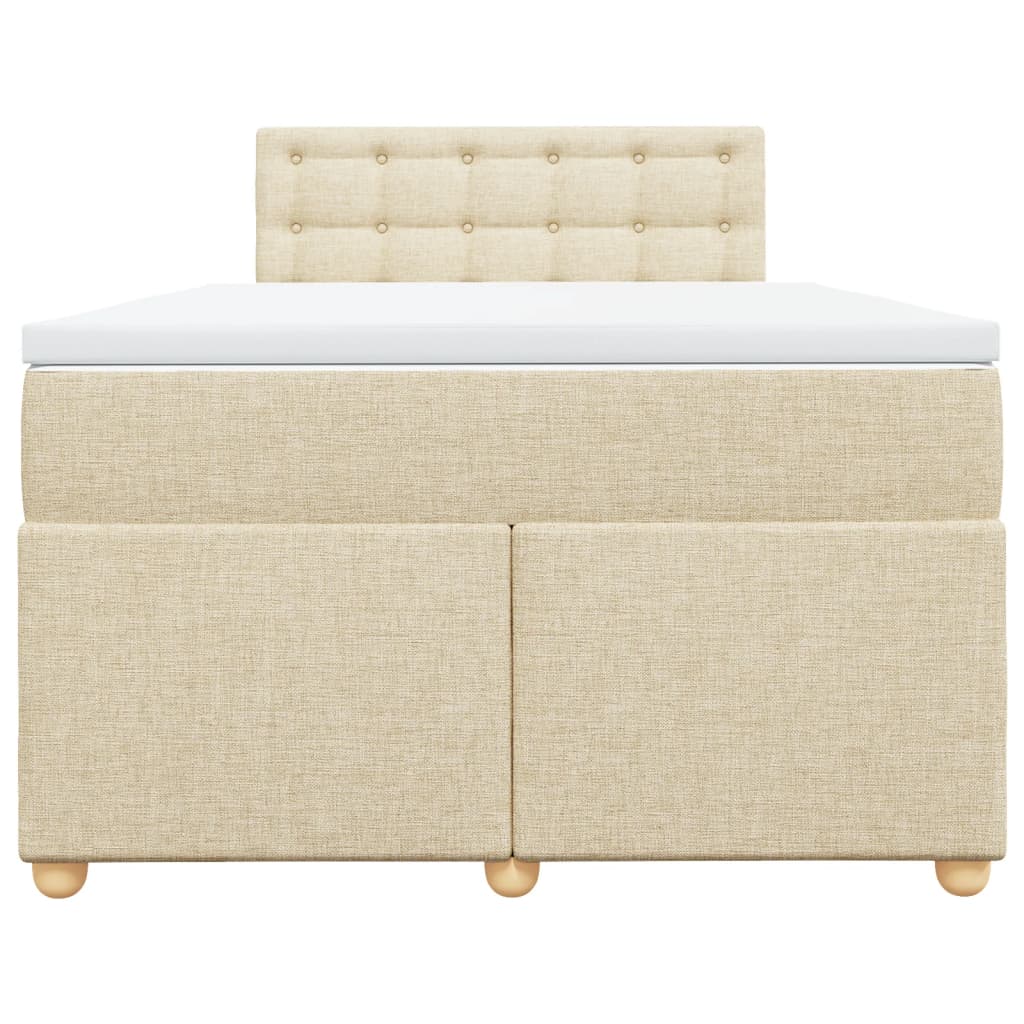 Boxspringbett mit Matratze Creme 120x190 cm Stoff