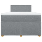 Boxspringbett mit Matratze Hellgrau 120x200 cm Stoff