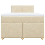 Boxspringbett mit Matratze Creme 120x200 cm Stoff