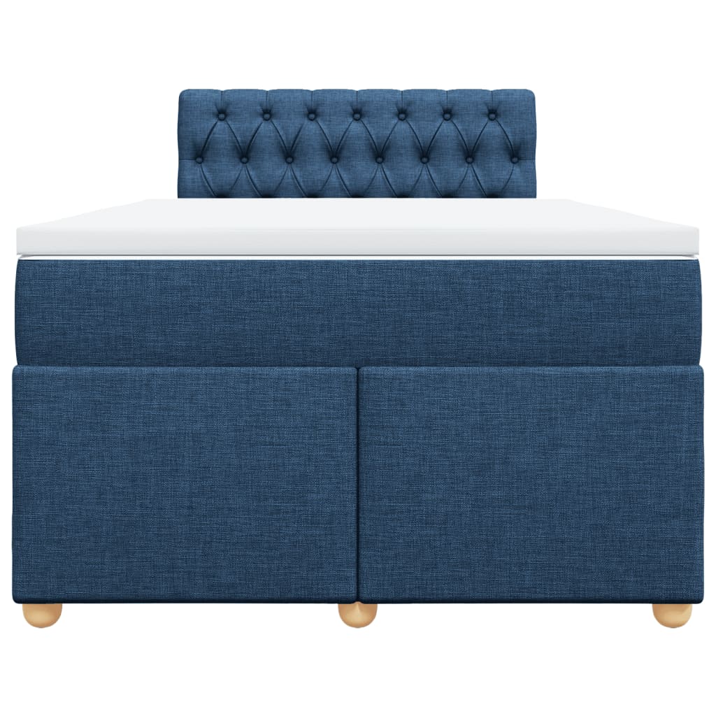 Boxspringbett mit Matratze Blau 120x200 cm Stoff