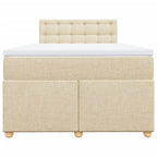 Boxspringbett mit Matratze Creme 120x200 cm Stoff