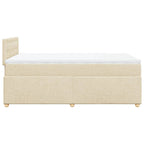 Boxspringbett mit Matratze Creme 120x200 cm Stoff