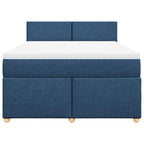 Boxspringbett mit Matratze Blau 140x190 cm Stoff