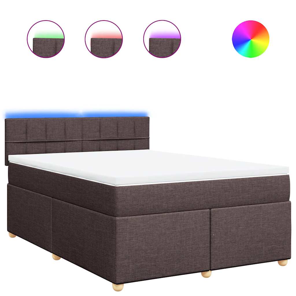 Boxspringbett mit Matratze Dunkelbraun 140x190 cm Stoff