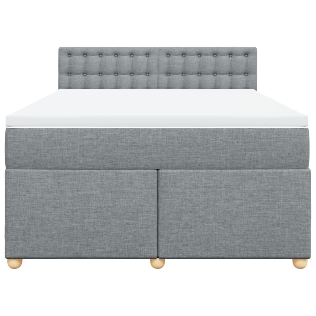 Boxspringbett mit Matratze Hellgrau 140x190 cm Stoff