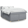 Boxspringbett mit Matratze Hellgrau 140x190 cm Stoff