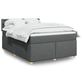 Boxspringbett mit Matratze Dunkelgrau 140x190 cm Stoff