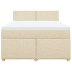Boxspringbett mit Matratze Creme 140x200 cm Stoff