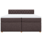 Boxspringbett mit Matratze Dunkelbraun 200x200 cm Stoff