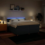 Boxspringbett mit Matratze Blau 200x200 cm Stoff